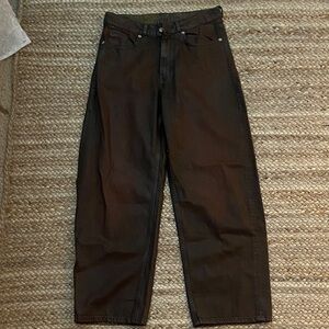 H&M Brown Coated Denim Jeans